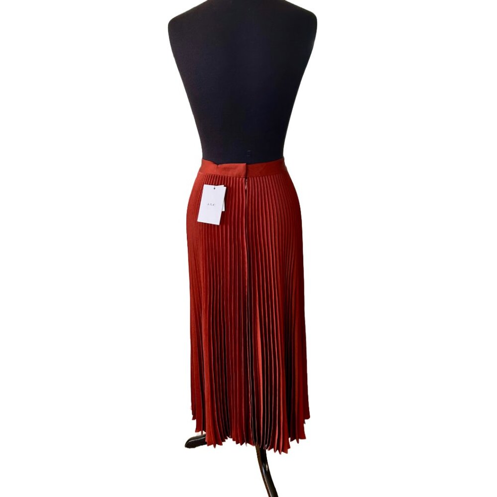 NWT A.L.C. Vintage Satin Bobby Skirt - Luxury Pleated Maxi-Copper- Size 10 - Picture 4 of 11